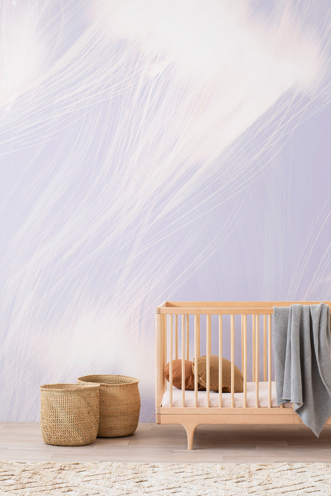 Celestial wallpaper in Mauve colour. Emma Hayes designer wallpaper